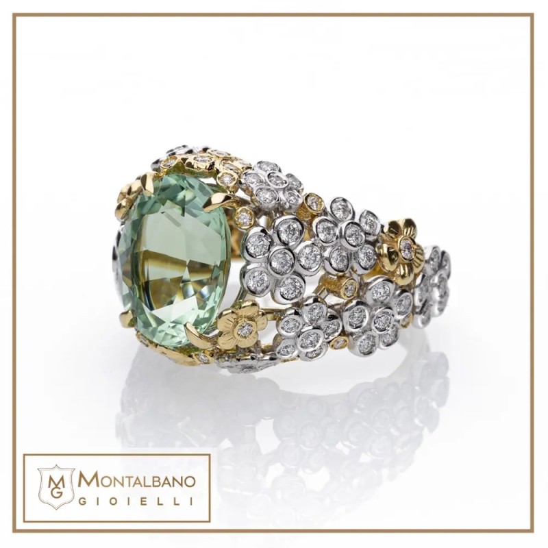 Anello traforo piccolo con tormalina